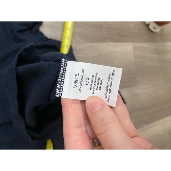 Vince Cotton Slub Jersey Polo Shirt in Navy Blue, Sz Large, MSRP $95 - Picture 7 of 9